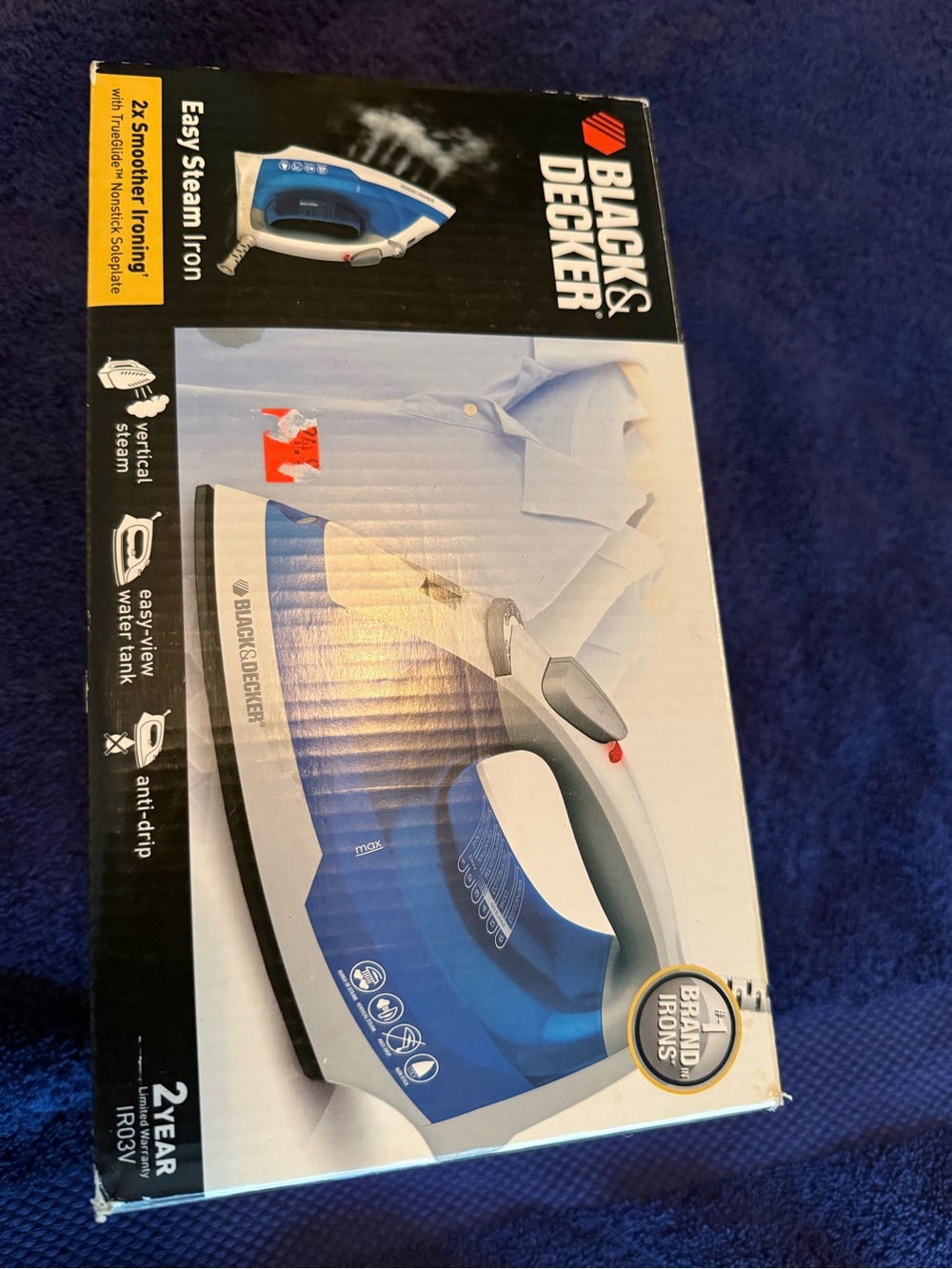 Black & Decker Black and White Steam Iron Manual Sheet